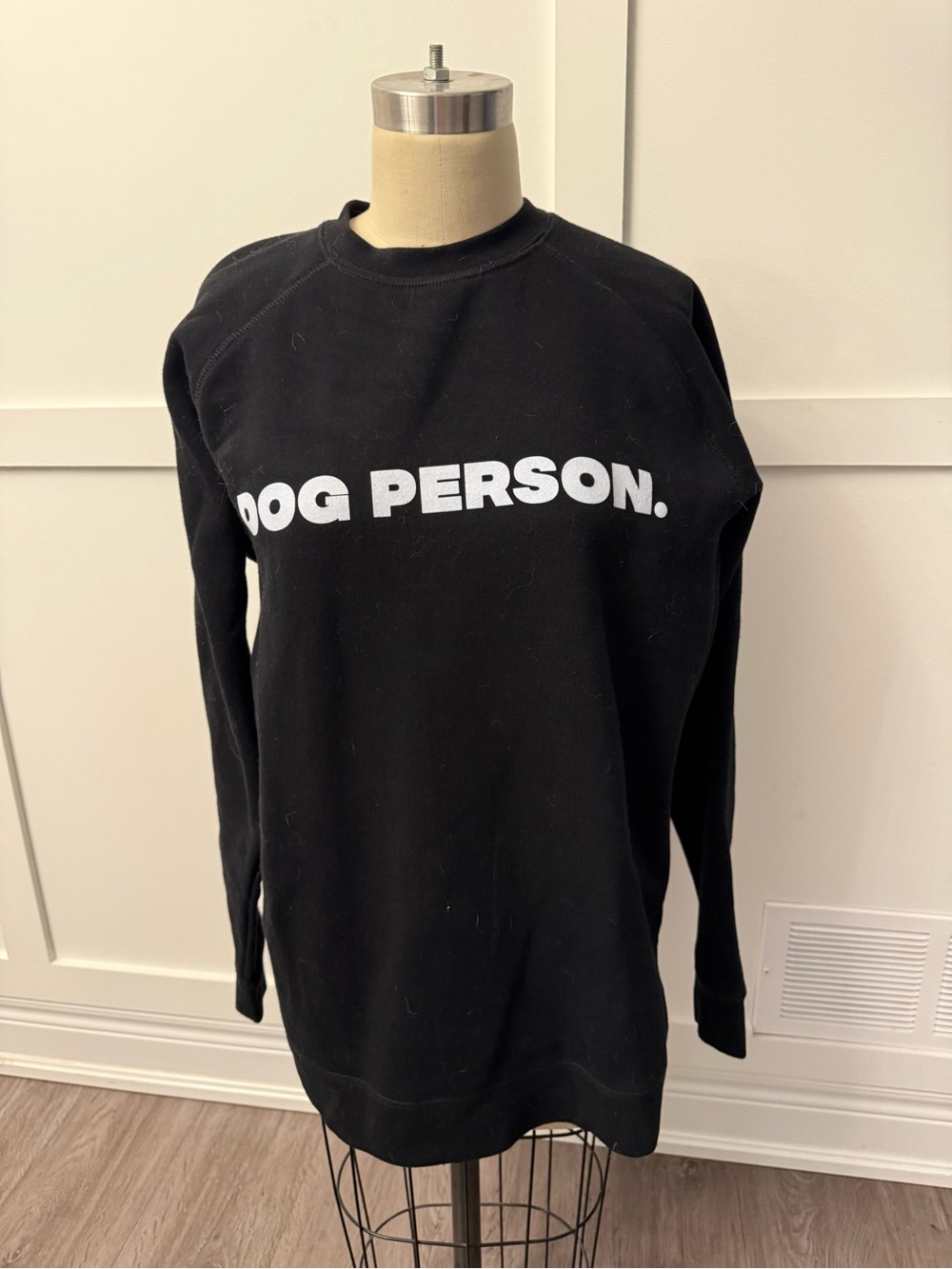 Brunette The Label Black Sweatshirt with White "DOG PERSON." Print